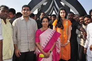 Nara Lokesh Family at NTR Ghat Photos